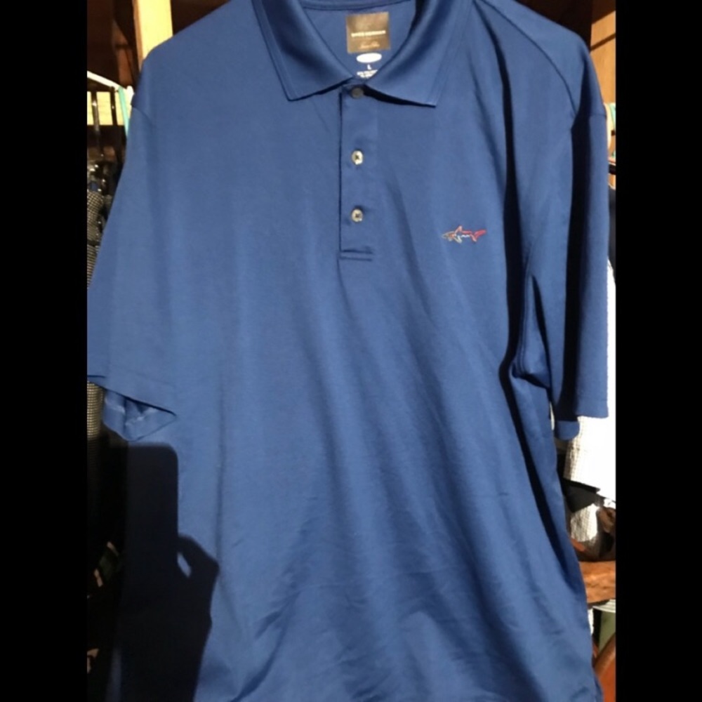 Greg Norman Blue Play Dry Golf Polo Large